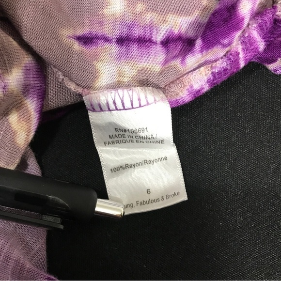 Mini Young Fabulous & Broke Purple Tie Dye Long sleeved  Romper size 6 - Picture 2 of 4